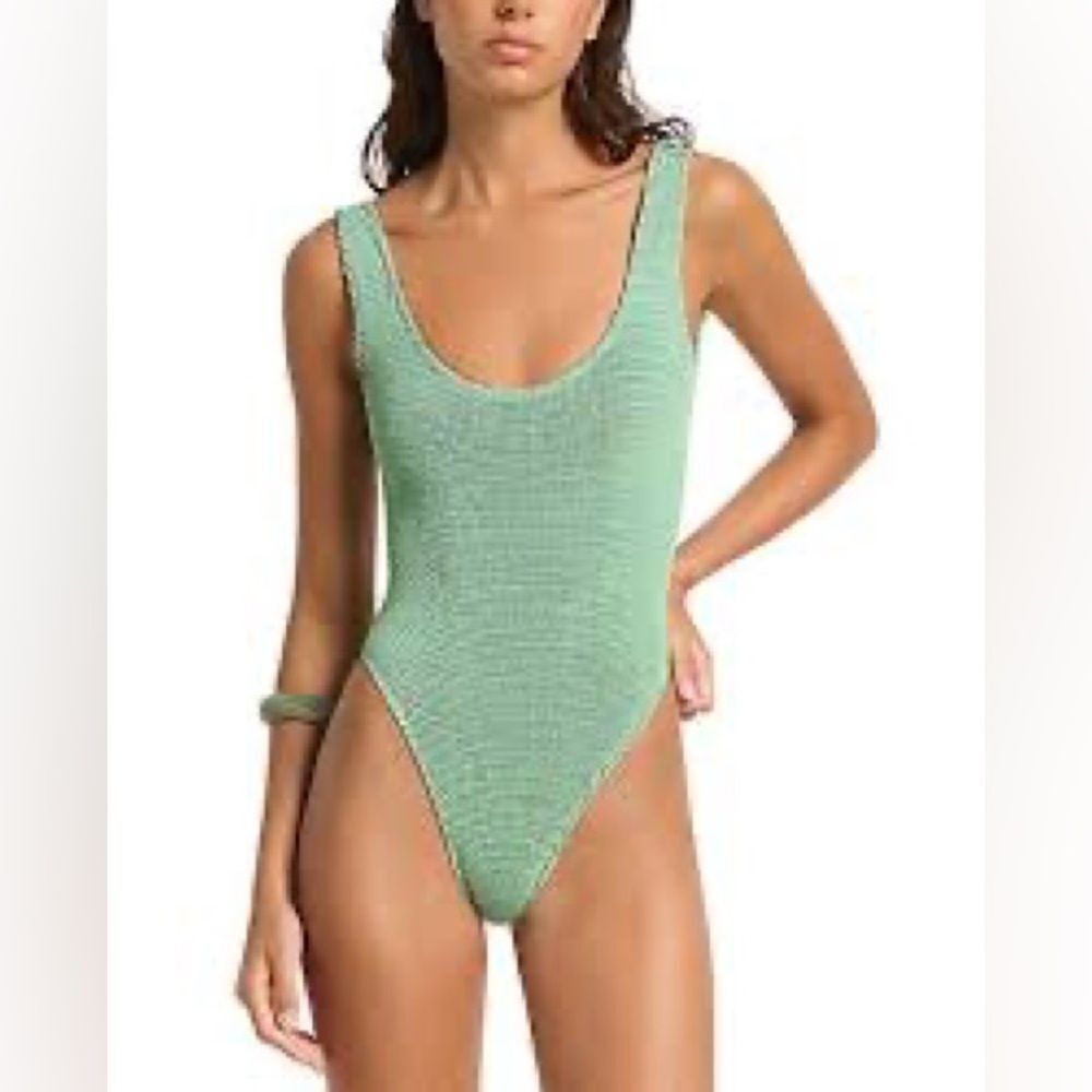 Kendall & Kylie Mint Green Textured Swimsuit Large Fitted NWOT